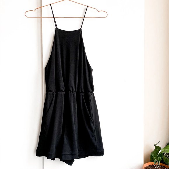 Urban Outfitters Pants - silence + noise / urban black romper + pockets sm
